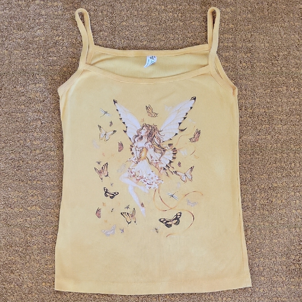 Vintage The Mountain Sunshine Yellow Fairy Tank Top XS – Y2K Fairycore
